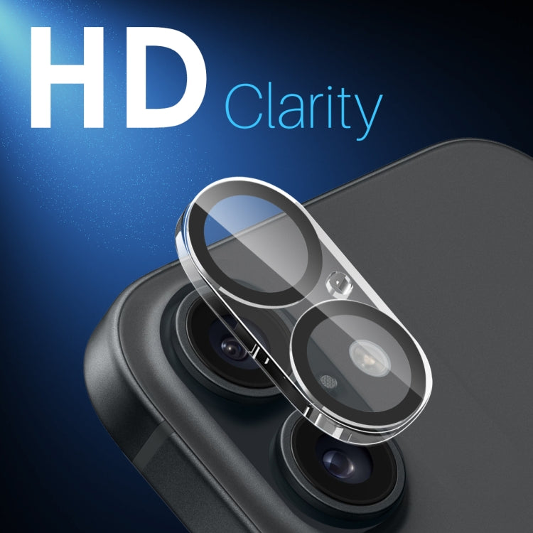 For iPhone 16 / 16 Plus NORTHJO Camera Lens Protector 3D Night Shot Tempered Glass Film - Black