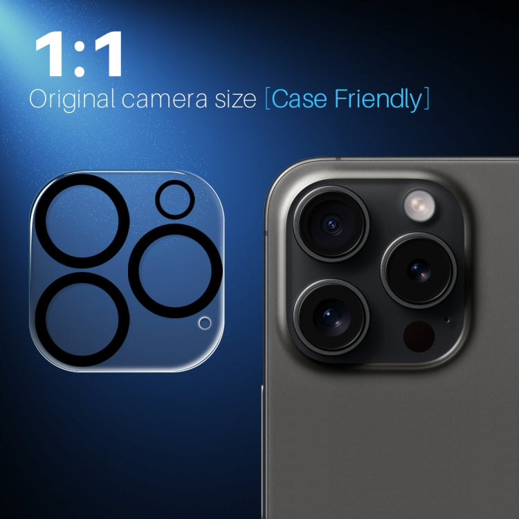 For iPhone 16 Pro / 16 Pro Max NORTHJO Camera Lens Protector 3D Night Shot Tempered Glass Film - Black