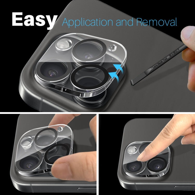 For iPhone 16 Pro / 16 Pro Max NORTHJO Camera Lens Protector 3D Night Shot Tempered Glass Film - Black