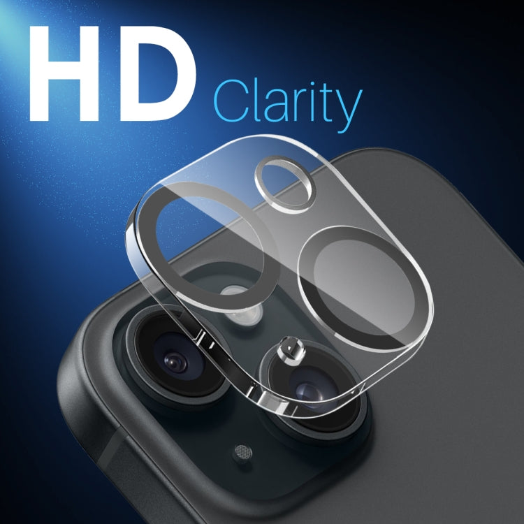 For iPhone 15 / 15 Plus NORTHJO Camera Lens Protector 3D Night Shot Tempered Glass Film - Black