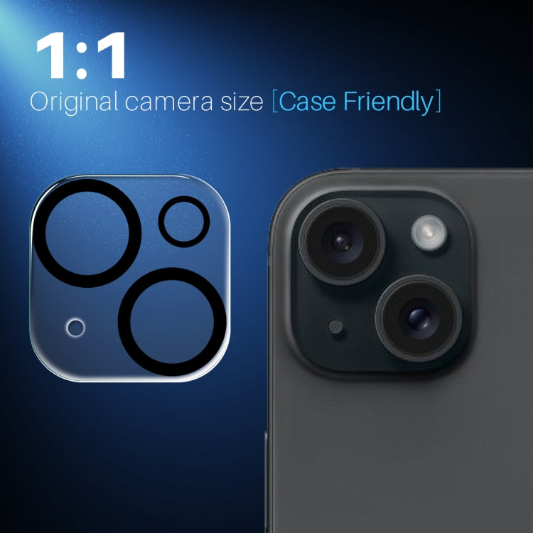 For iPhone 15 / 15 Plus NORTHJO Camera Lens Protector 3D Night Shot Tempered Glass Film - Black