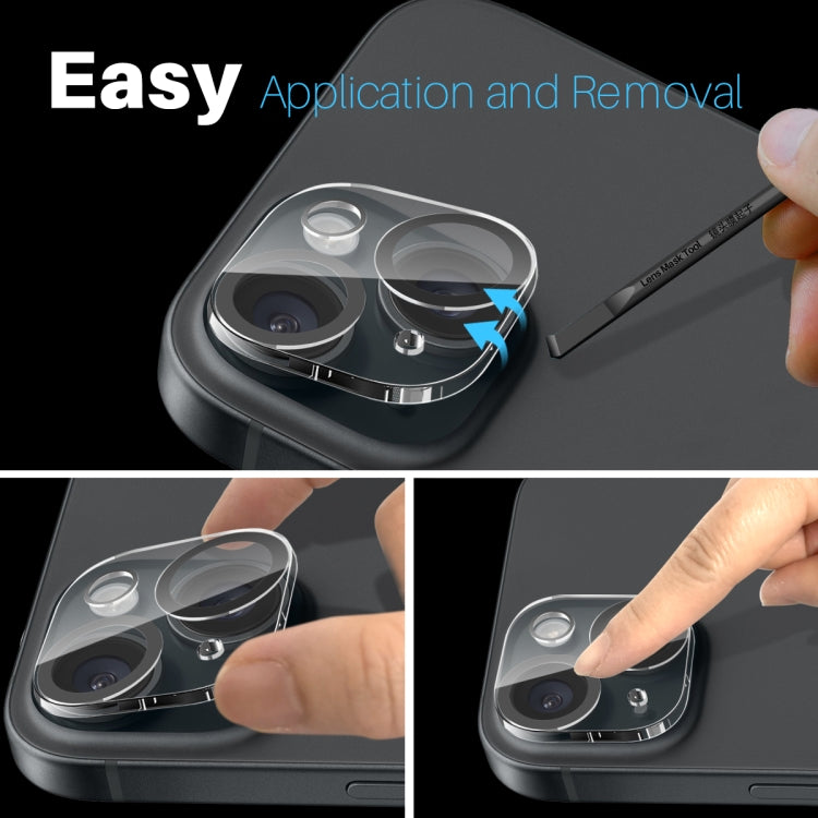For iPhone 15 / 15 Plus NORTHJO Camera Lens Protector 3D Night Shot Tempered Glass Film - Black
