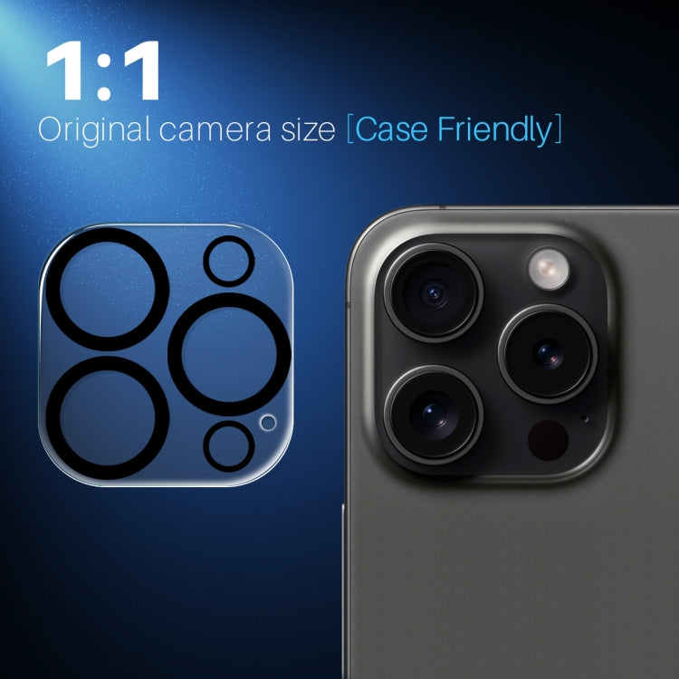For iPhone 15 Pro / 15 Pro Max NORTHJO Camera Lens Protector 3D Night Shot Tempered Glass Film - Black