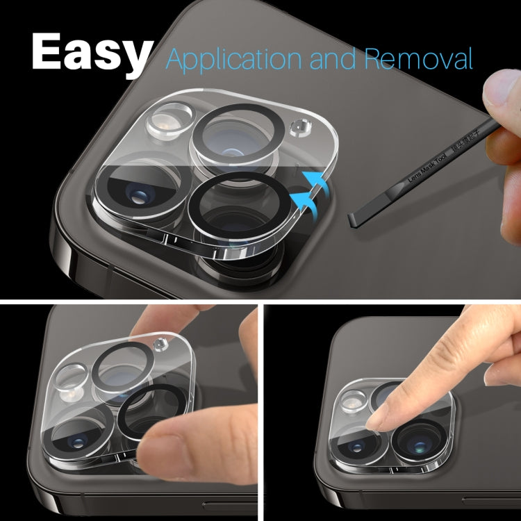 For iPhone 14 Pro / 14 Pro Max NORTHJO Camera Lens Protector 3D Night Shot Tempered Glass Film - Black