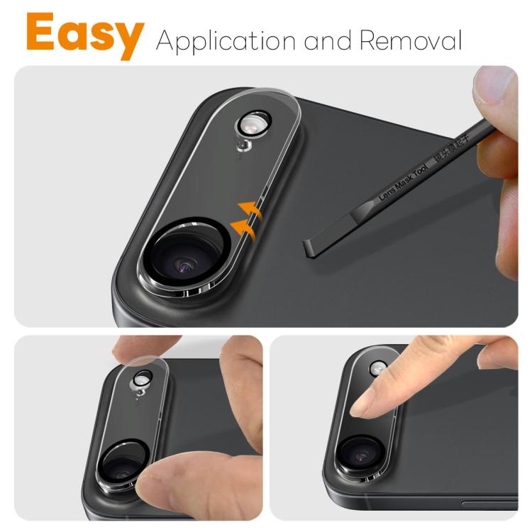 For iPhone Air NORTHJO Camera Lens Protector 3D Night Shot Tempered Glass Film - Black