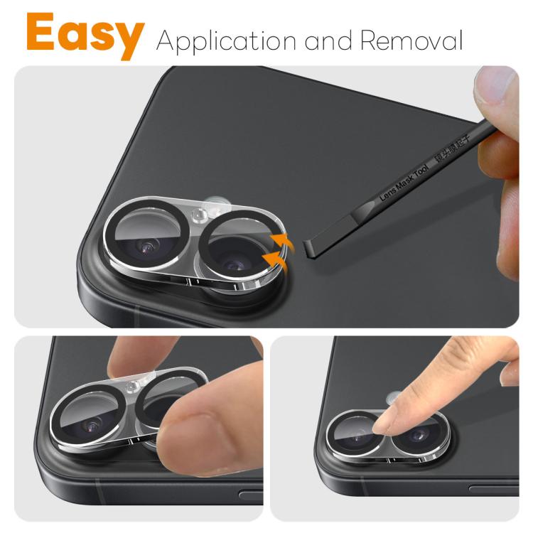 For iPhone 17 NORTHJO Camera Lens Protector 3D Night Shot Tempered Glass Film - Black