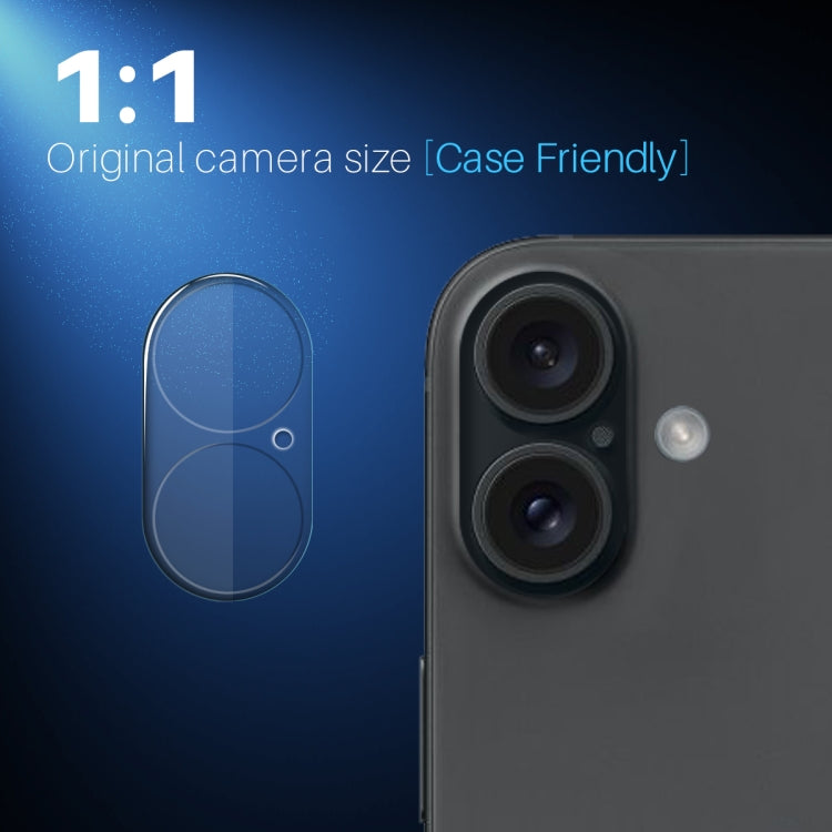 For iPhone 16 / 16 Plus NORTHJO Camera Lens Protector 3D HD Tempered Glass Film - Clear