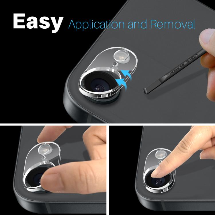 For iPhone 17e / 16e NORTHJO Camera Lens Protector 3D HD Tempered Glass Film - Clear
