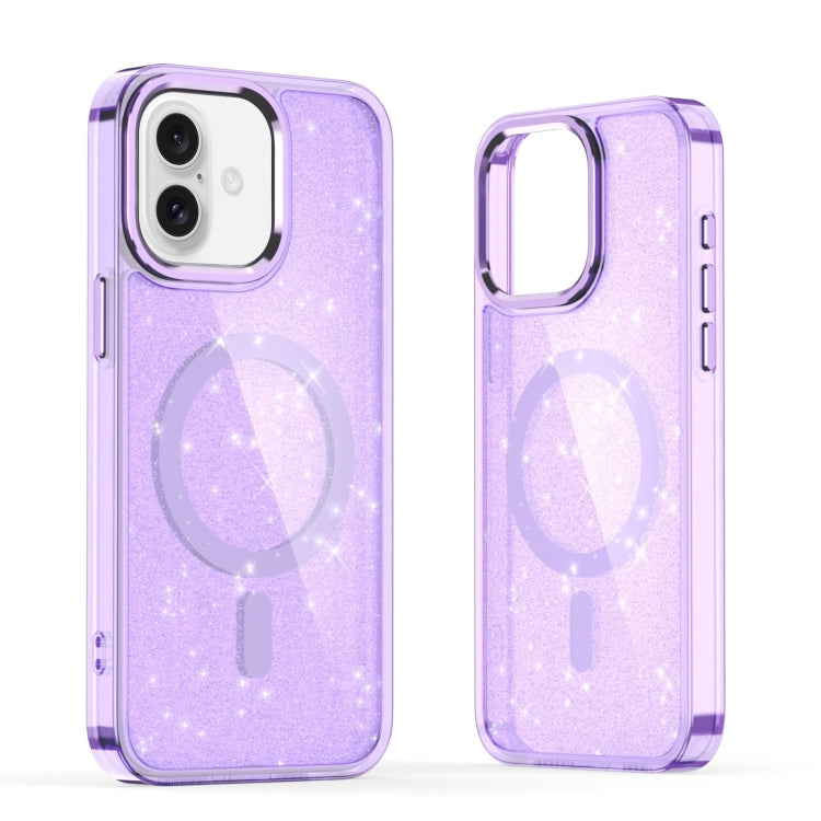 For iPhone 16 Plus Glitter MagSafe Shockproof Phone Case