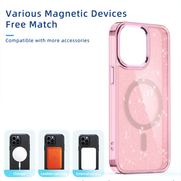 For iPhone 16 Pro Glitter MagSafe Shockproof Phone Case