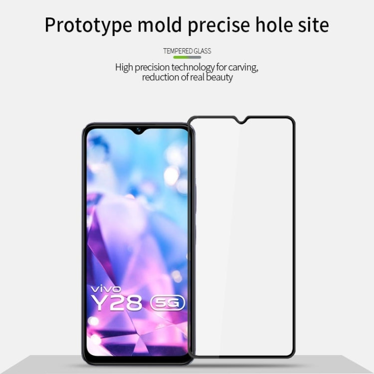 For vivo Y28 5G PINWUYO 9H 3D Curved Full Screen Explosion-proof Tempered Glass Film - Black
