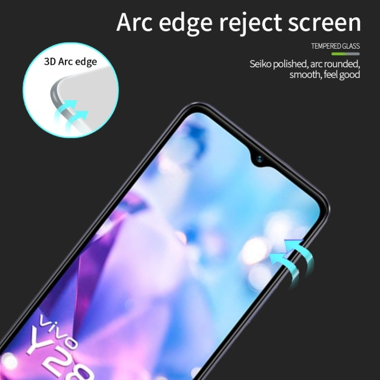 For vivo Y28 5G PINWUYO 9H 3D Curved Full Screen Explosion-proof Tempered Glass Film - Black