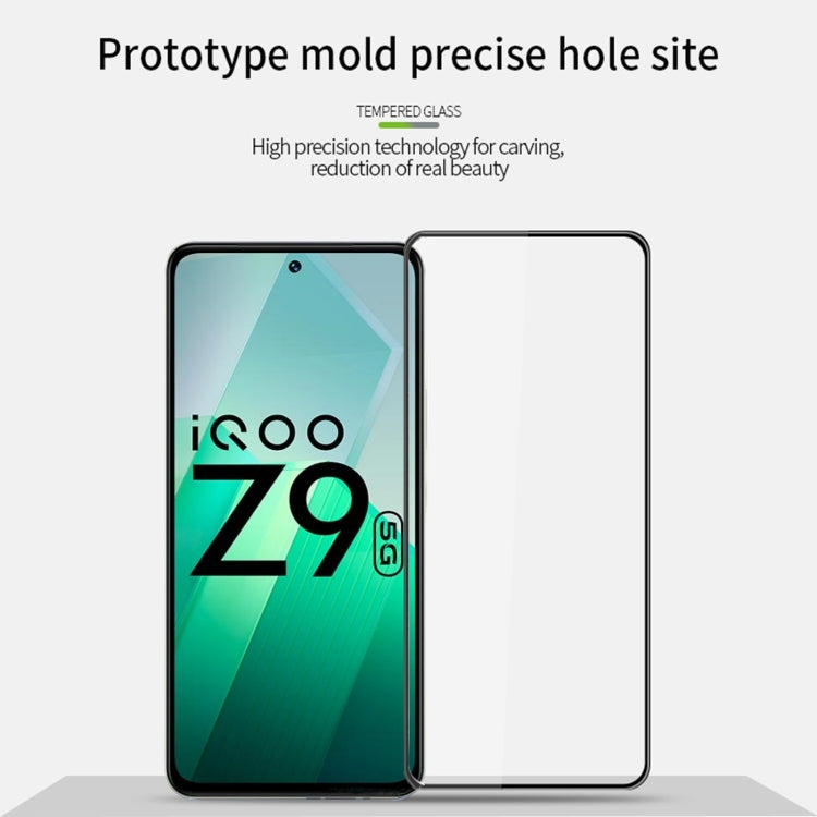 For vivo iQOO Z9 Global PINWUYO 9H 3D Curved Full Screen Explosion-proof Tempered Glass Film - Black