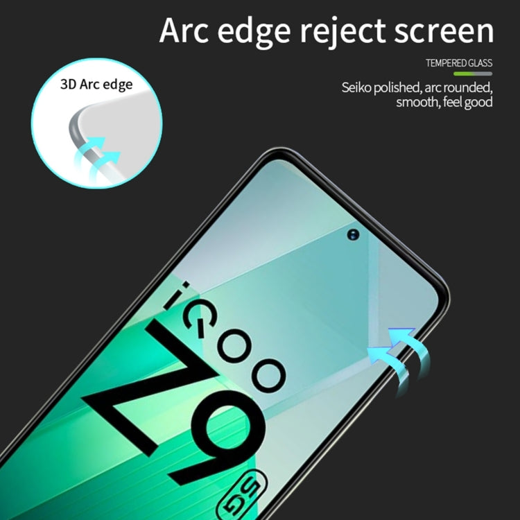 For vivo iQOO Z9 Global PINWUYO 9H 3D Curved Full Screen Explosion-proof Tempered Glass Film - Black