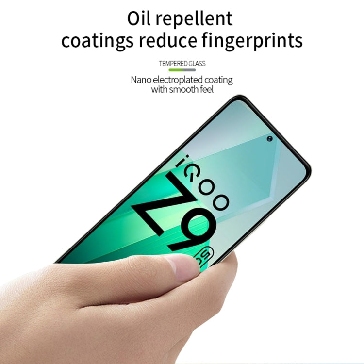 For vivo iQOO Z9 Global PINWUYO 9H 3D Curved Full Screen Explosion-proof Tempered Glass Film - Black