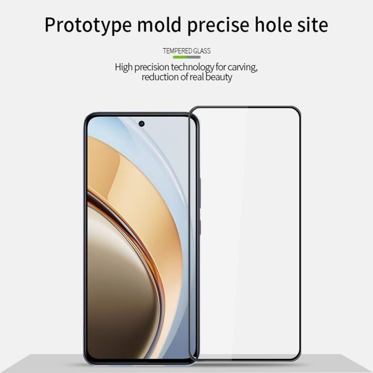 For vivo V40 Lite PINWUYO 9H 3D Curved Full Screen Explosion-proof Tempered Glass Film - Black