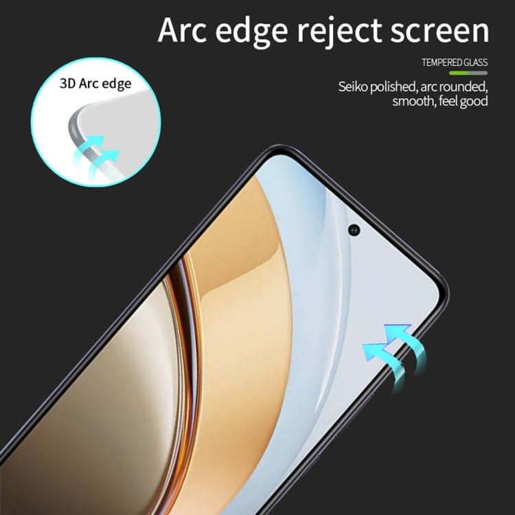 For vivo V40 Lite PINWUYO 9H 3D Curved Full Screen Explosion-proof Tempered Glass Film - Black