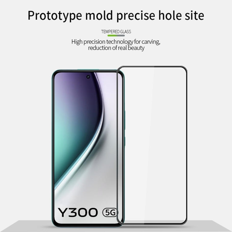 For vivo Y300 PINWUYO 9H 3D Curved Full Screen Explosion-proof Tempered Glass Film - Black