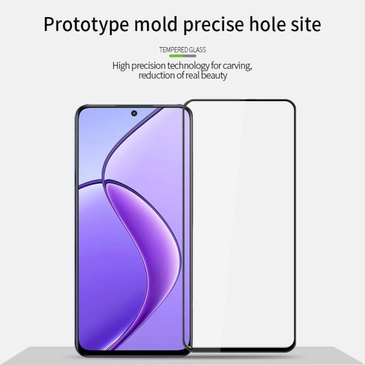 For Realme 12 PINWUYO 9H 3D Curved Explosion-proof Tempered Glass Film - Black