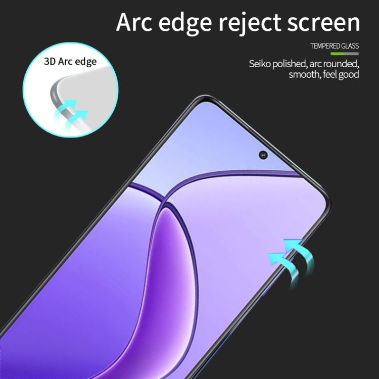 For Realme 12 PINWUYO 9H 3D Curved Explosion-proof Tempered Glass Film - Black