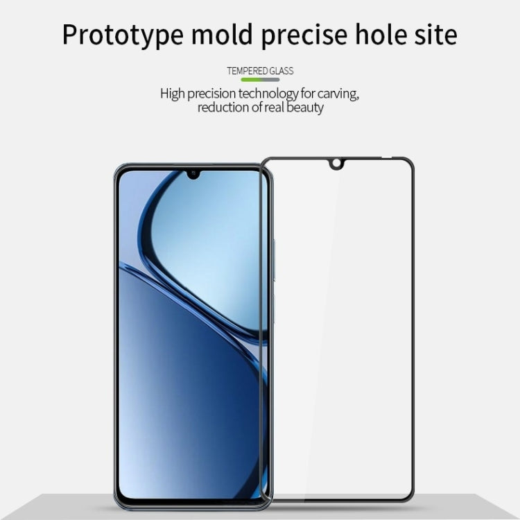 For Realme C61 / C63 PINWUYO 9H 3D Curved Explosion-proof Tempered Glass Film - Black