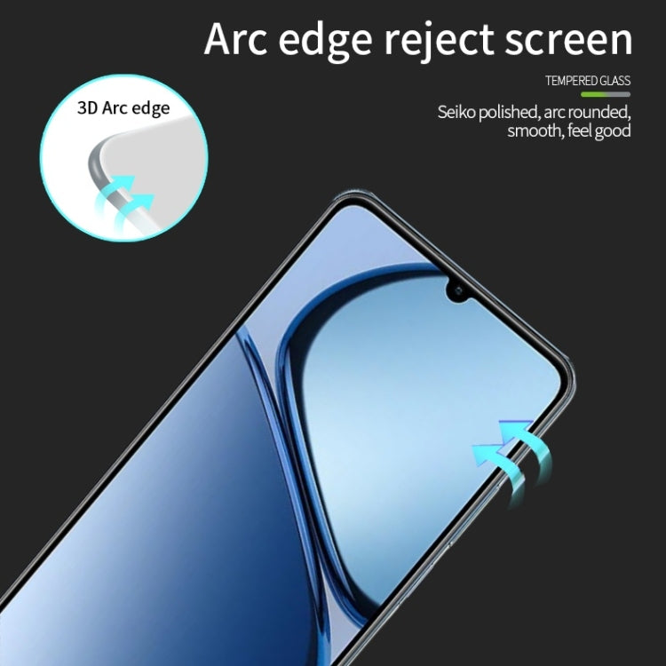 For Realme C61 / C63 PINWUYO 9H 3D Curved Explosion-proof Tempered Glass Film - Black