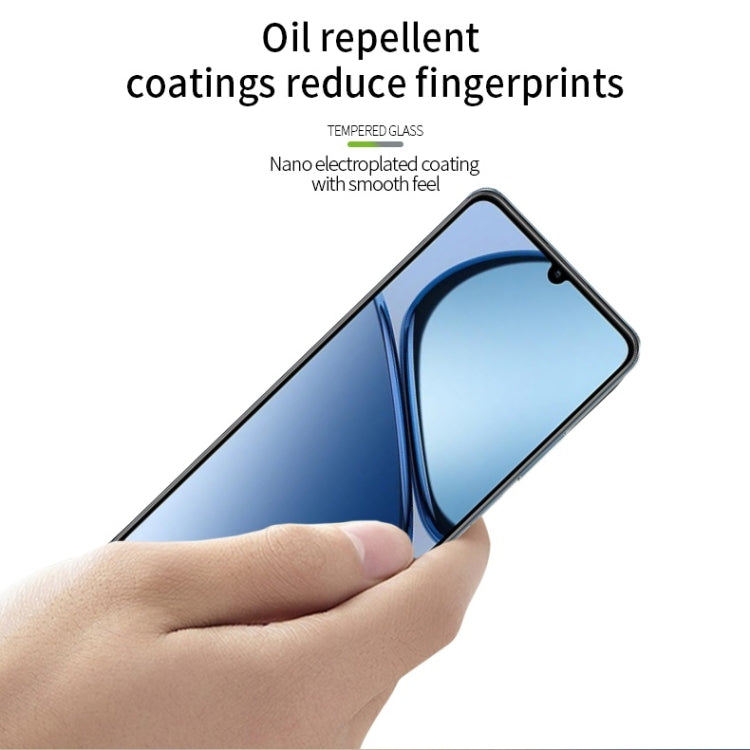 For Realme C61 / C63 PINWUYO 9H 3D Curved Explosion-proof Tempered Glass Film - Black