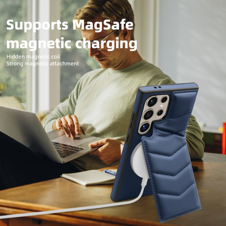 For Samsung Galaxy S22 5G Down Jacket Card Bag Holder MagSafe Phone Case