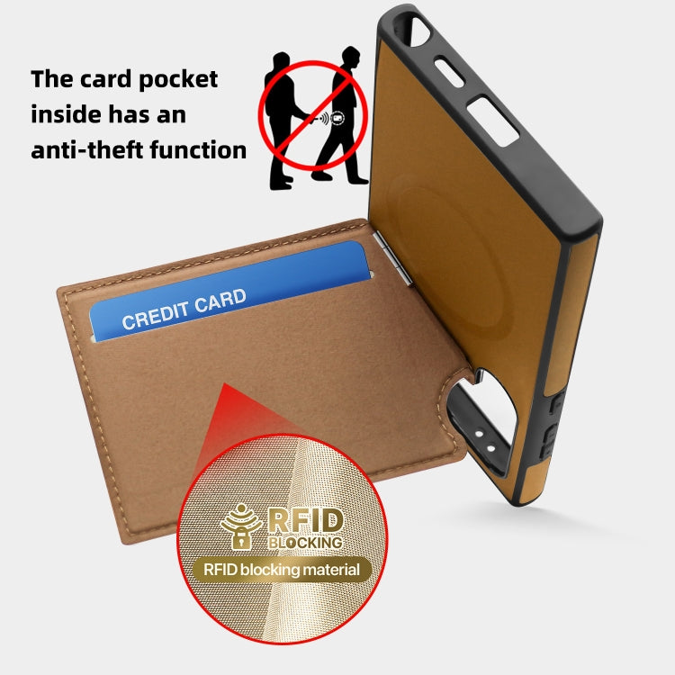 For Samsung Galaxy S22 5G Down Jacket Card Bag Holder MagSafe Phone Case