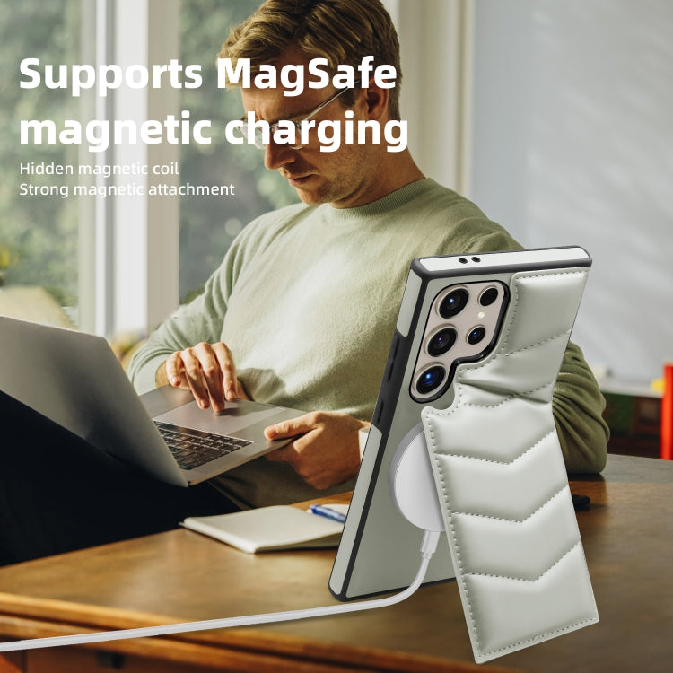 For Samsung Galaxy S22 5G Down Jacket Card Bag Holder MagSafe Phone Case