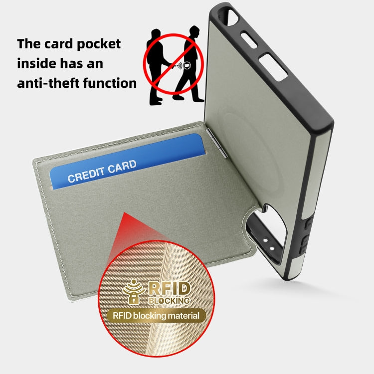 For Samsung Galaxy S22 5G Down Jacket Card Bag Holder MagSafe Phone Case