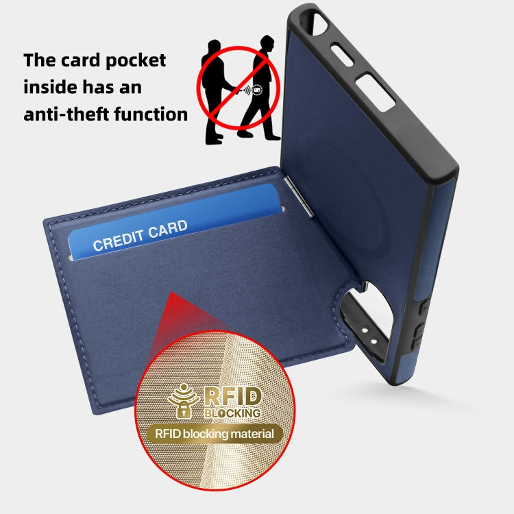 For Samsung Galaxy S23 5G Down Jacket Card Bag Holder MagSafe Phone Case