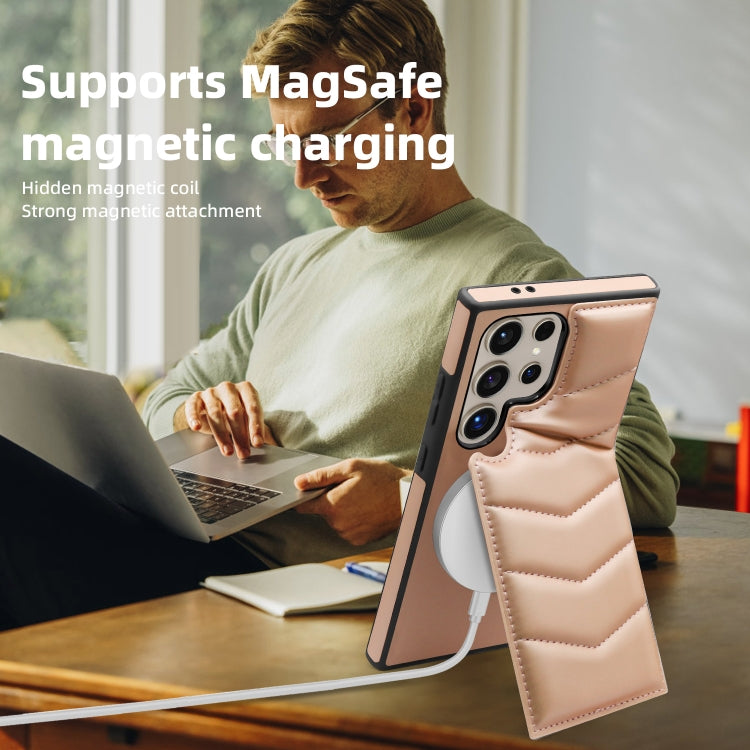For Samsung Galaxy S23 5G Down Jacket Card Bag Holder MagSafe Phone Case