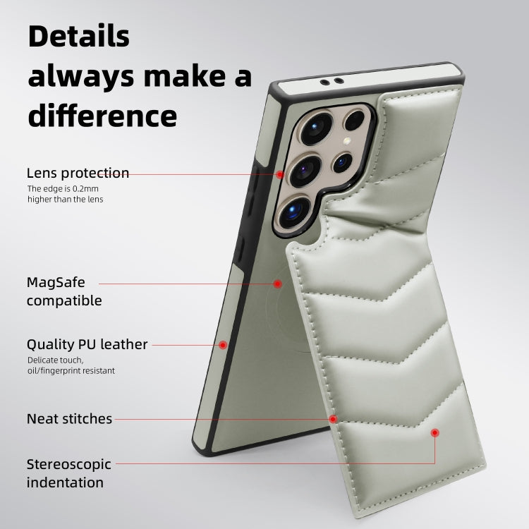 For Samsung Galaxy S23 5G Down Jacket Card Bag Holder MagSafe Phone Case