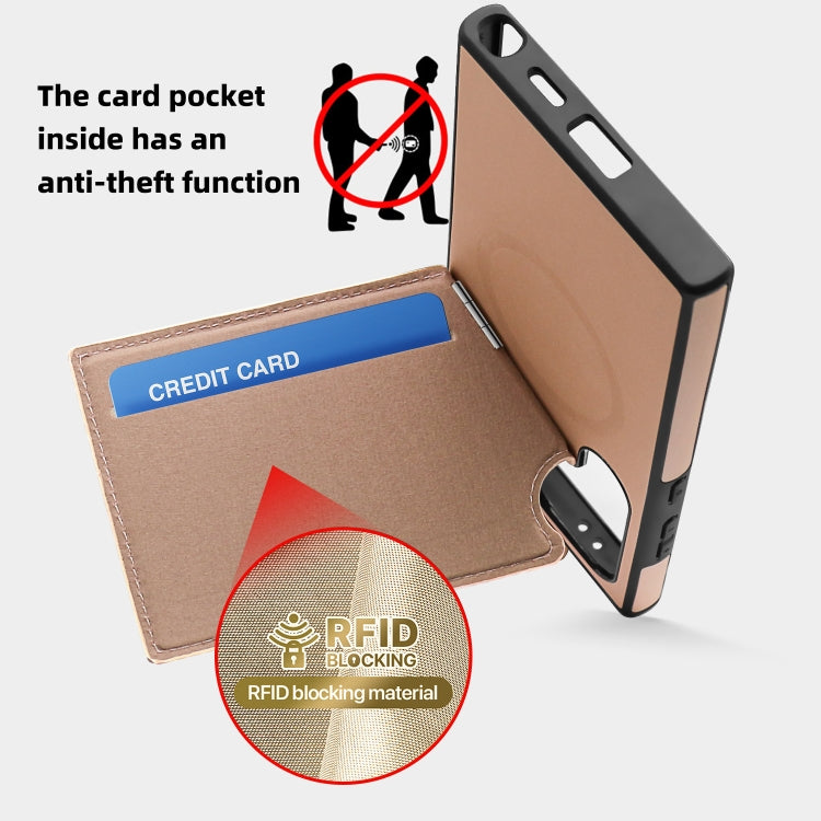 For Samsung Galaxy S24 5G Down Jacket Card Bag Holder MagSafe Phone Case