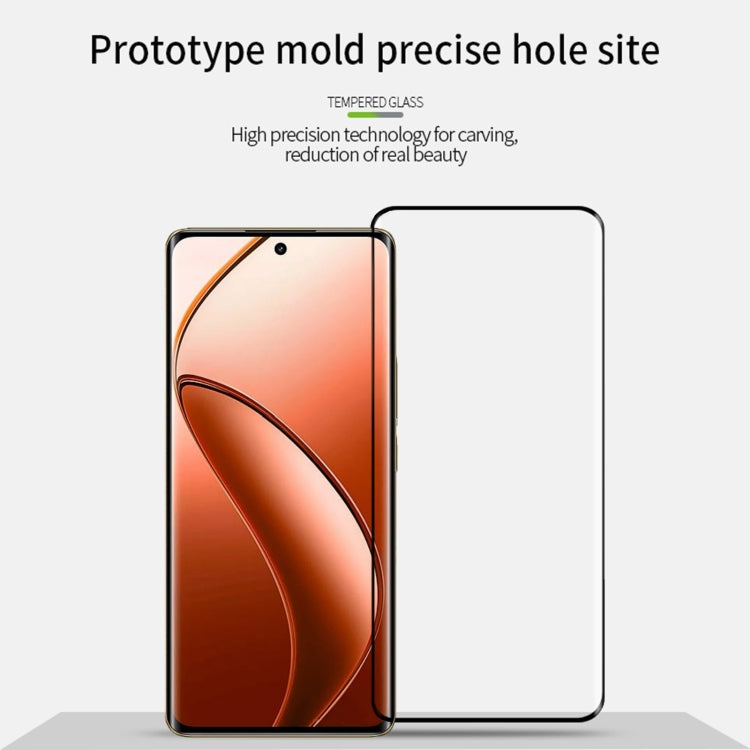 For Realme 12 Pro+ PINWUYO 9H 3D Hot Bending Tempered Glass Film - Black