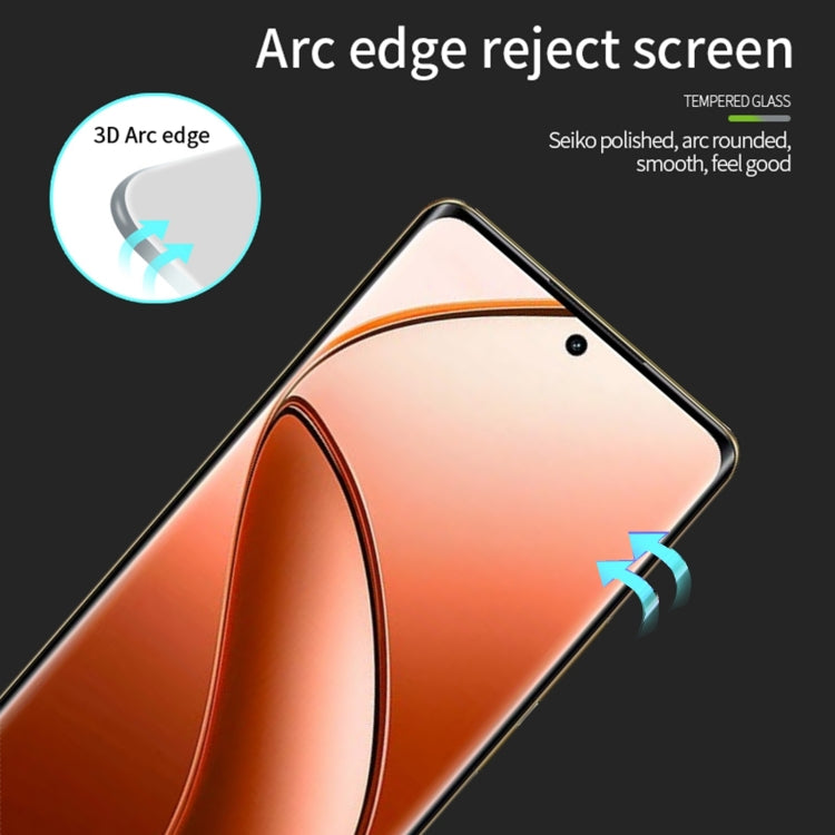 For Realme 12 Pro+ PINWUYO 9H 3D Hot Bending Tempered Glass Film - Black