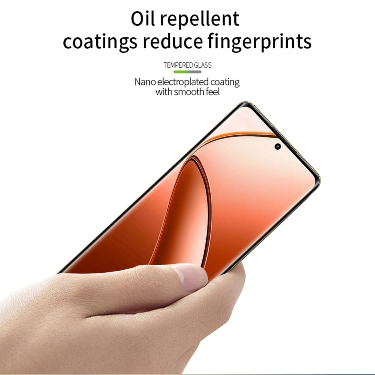 For Realme 12 Pro+ PINWUYO 9H 3D Hot Bending Tempered Glass Film - Black