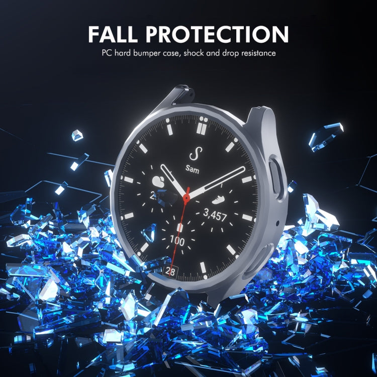 For Samsung Galaxy Watch7 44mm ENKAY Hat-Prince Electroplated Hard PC Case + 0.2mm 9H Glass Screen Protector