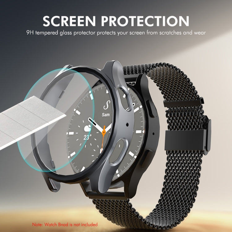 For Samsung Galaxy Watch7 40mm ENKAY Hat-Prince Electroplated Hard PC Case + 0.2mm 9H Glass Screen Protector