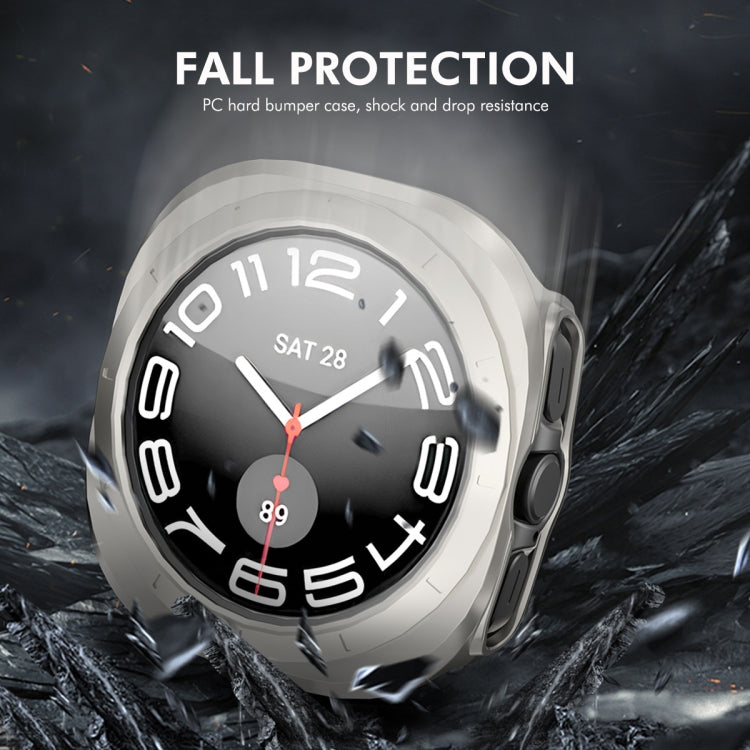 For Samsung Galaxy Watch Ultra 47mm / Ultra 2025 ENKAY Hat-Prince Electroplated Hard PC Cover + 0.2mm 9H Glass Screen Protector