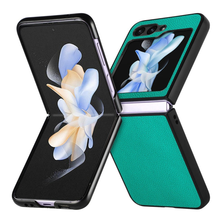 For Samsung Galaxy Z Flip6 / Flip7 FE JUNSUNMAY Lichee Texture Leather Skin PC Folding Phone Case