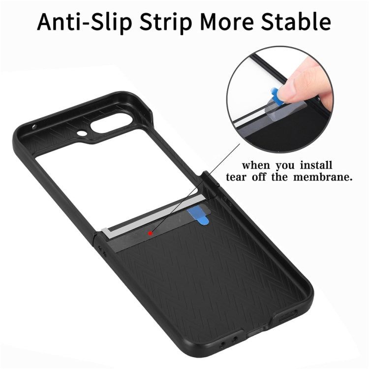 For Samsung Galaxy Z Flip6 / Flip7 FE JUNSUNMAY Lichee Texture Leather Skin PC Folding Phone Case
