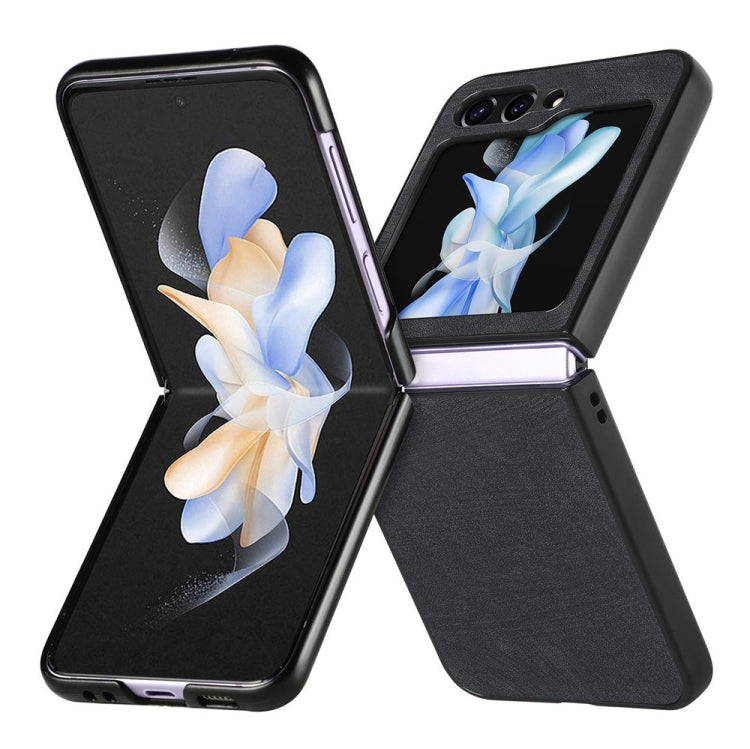 For Samsung Galaxy Z Flip6 / Flip7 FE JUNSUNMAY Retro Pattern Leather Skin PC Folding Phone Case