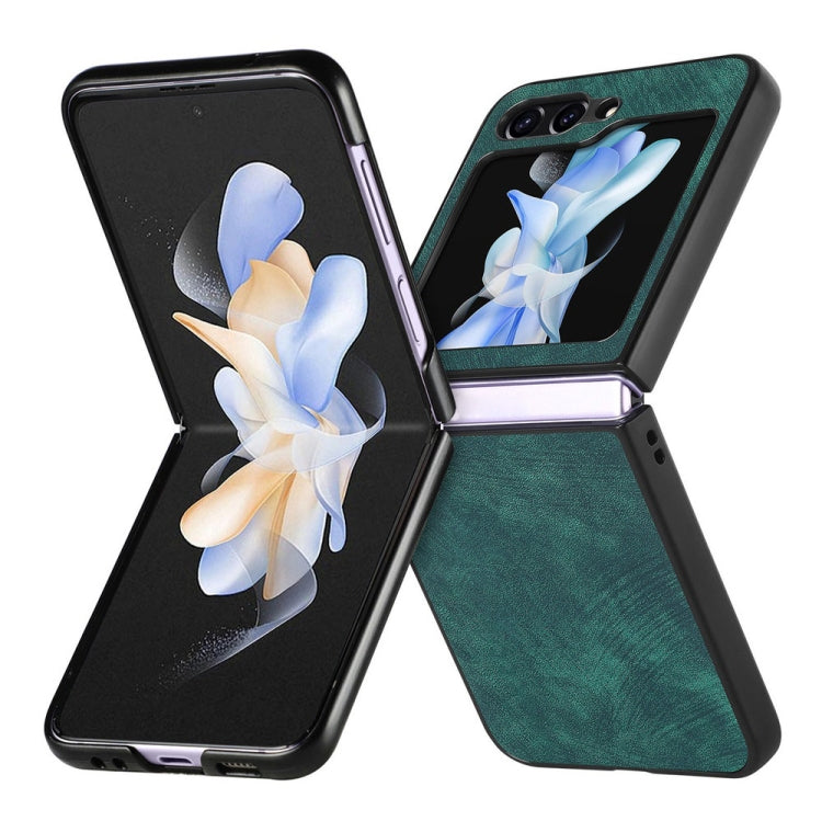 For Samsung Galaxy Z Flip6 / Flip7 FE JUNSUNMAY Retro Pattern Leather Skin PC Folding Phone Case