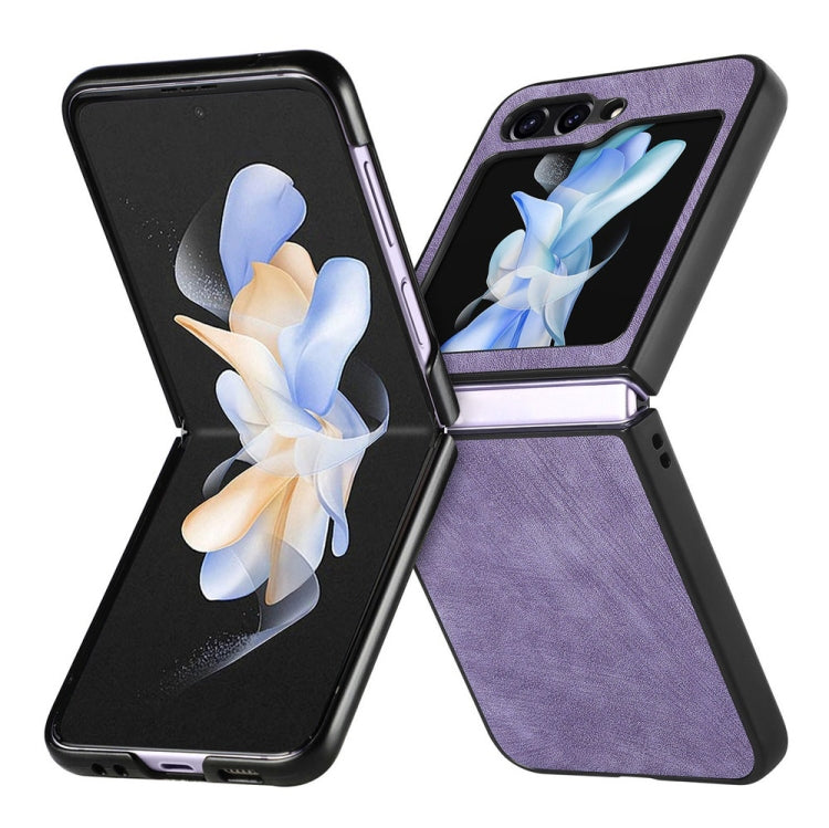 For Samsung Galaxy Z Flip6 / Flip7 FE JUNSUNMAY Retro Pattern Leather Skin PC Folding Phone Case