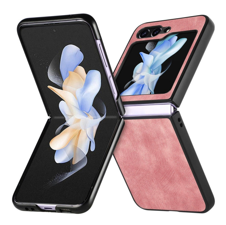 For Samsung Galaxy Z Flip6 / Flip7 FE JUNSUNMAY Retro Pattern Leather Skin PC Folding Phone Case