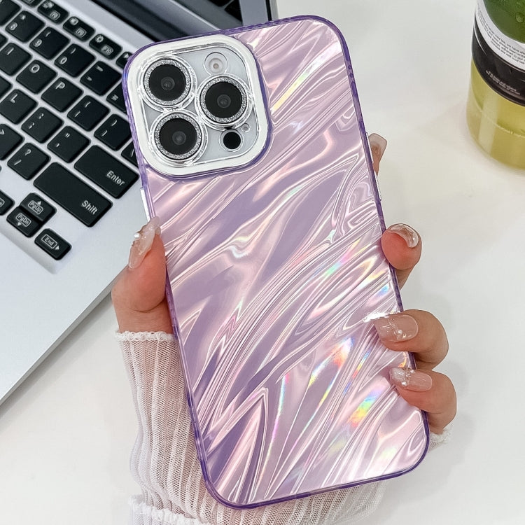 For iPhone 13 Plating Glitter Texture TPU Phone Case with Lens Film