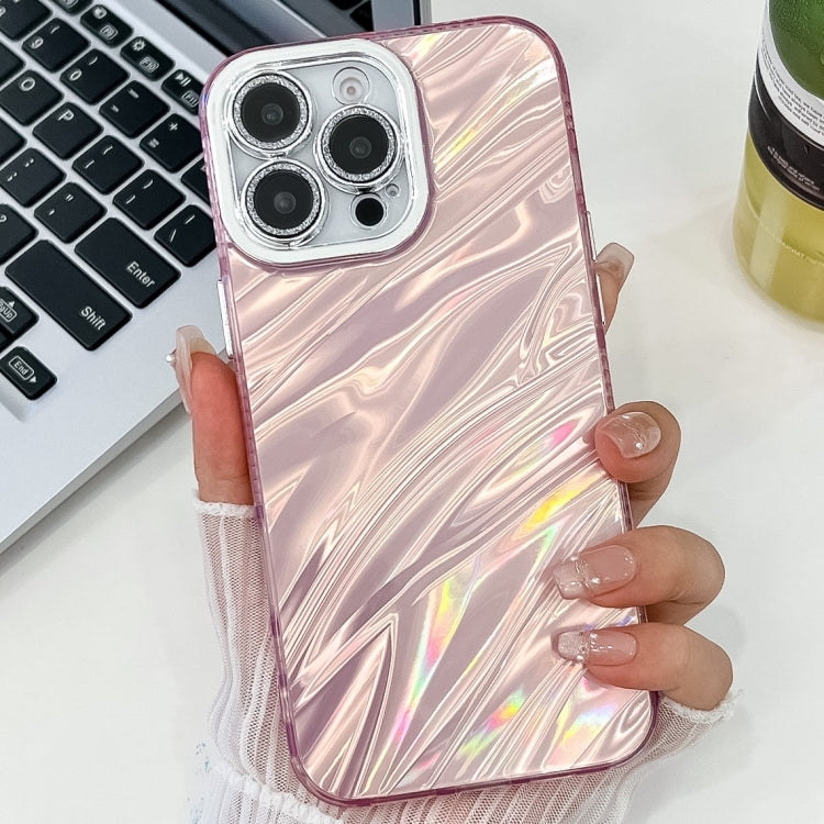 For iPhone 13 Pro Plating Glitter Texture TPU Phone Case with Lens Film