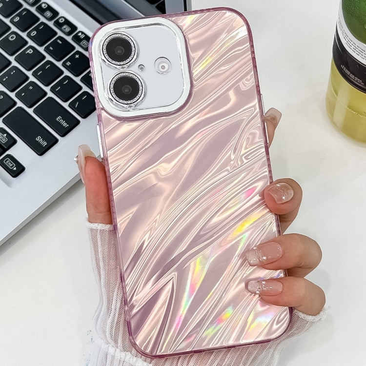 For iPhone 13 Pro Max Plating Glitter Texture TPU Phone Case with Lens Film